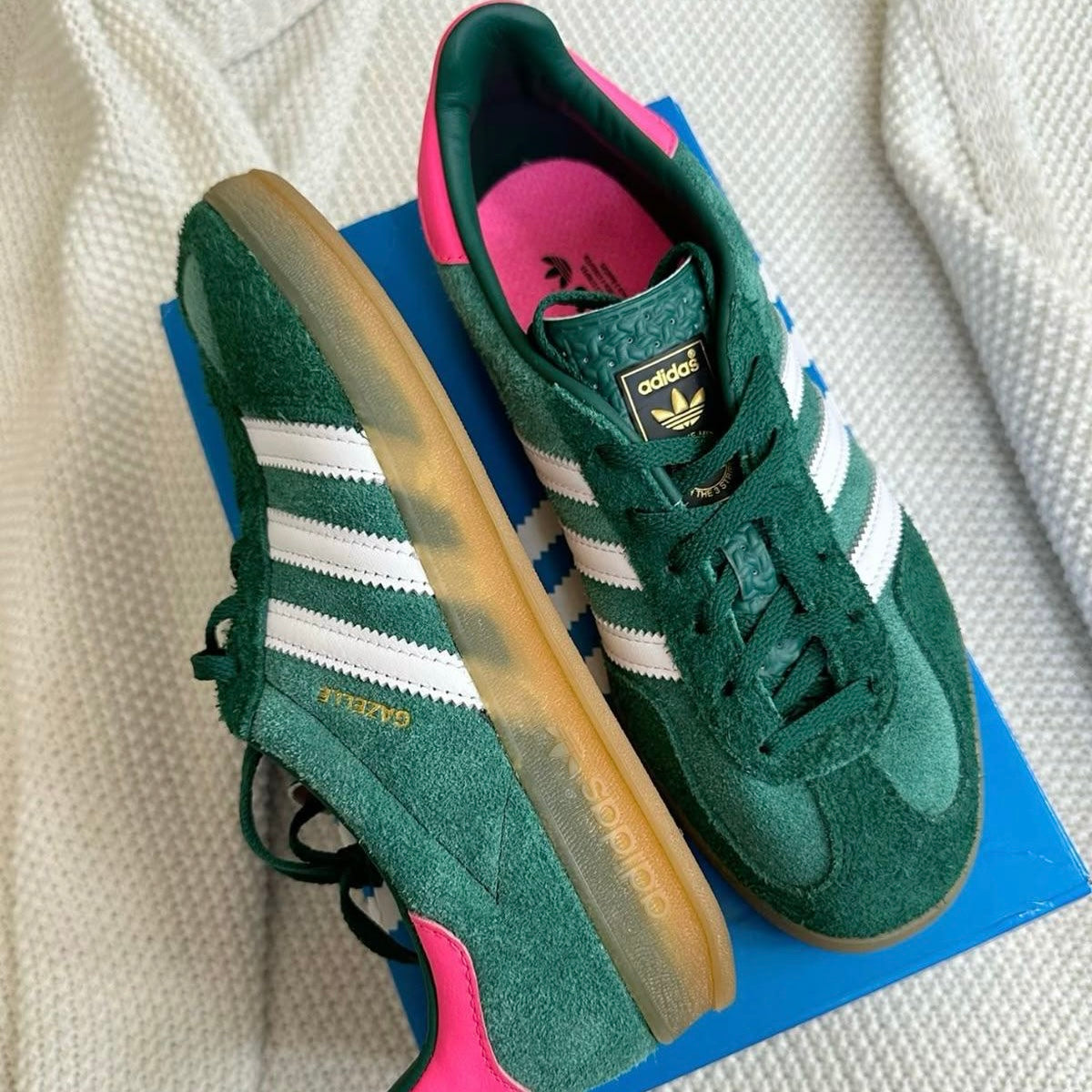 adidas gazelle silver green womens GAZELLE INDOOR VERDE PINK – SneakRush Shoes