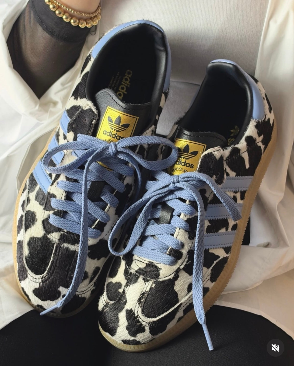 SAMBA OG COW PRINT WHITE/BLACK